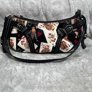 Sydney Love Shoulder Bag Playing Cards Queen Joker Hearts Black White Red